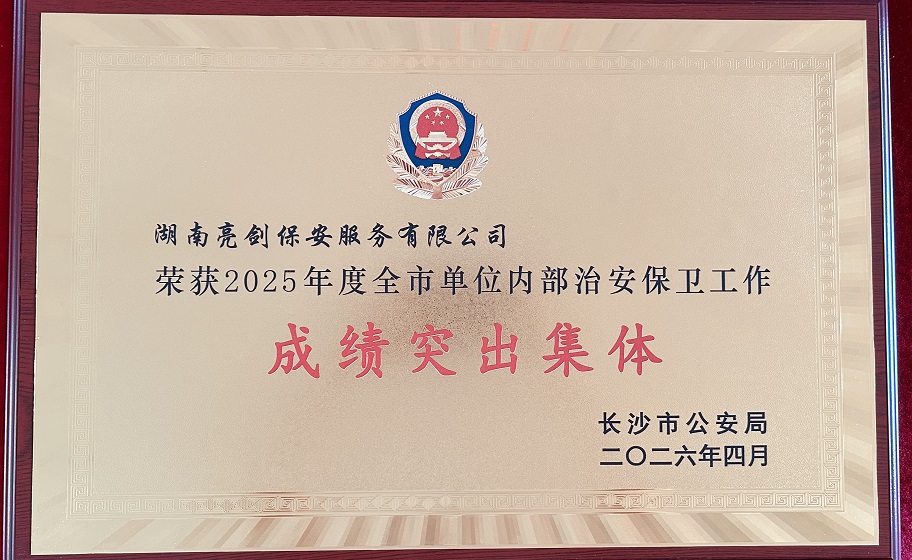 2025年度全市单位内部治安保卫工作成绩突出集体